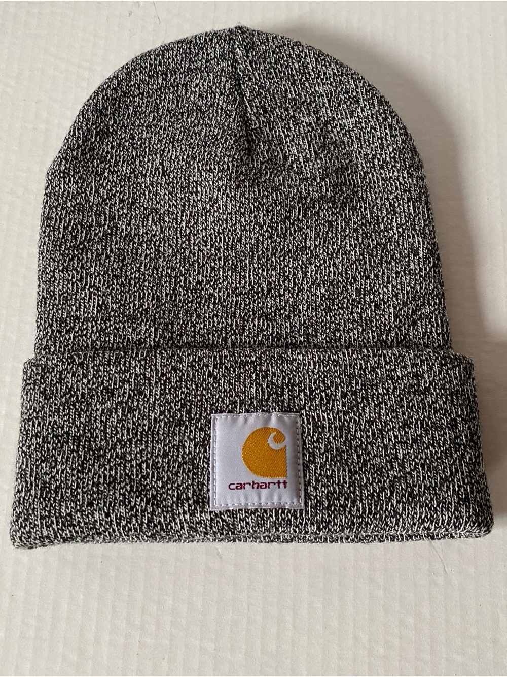Carhartt Gray Knit Beanie Acrylic Logo Accent Unisex Winter Outdoor, work, Hat